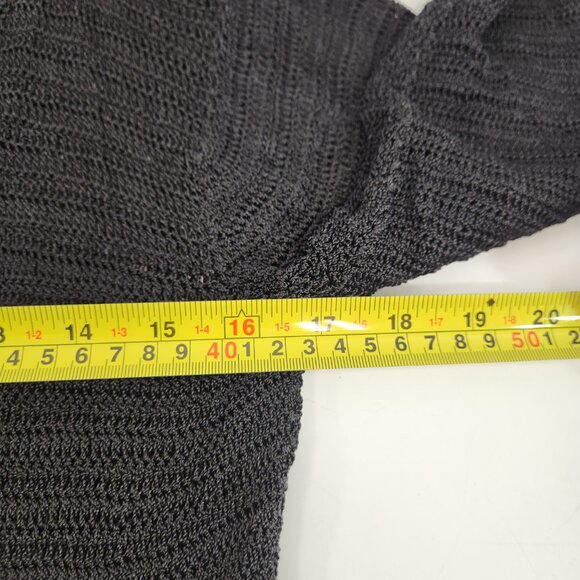 Kroshetta Crocheted Beaded Black Cardigan Y2K Size Medium - Picture 12 of 12